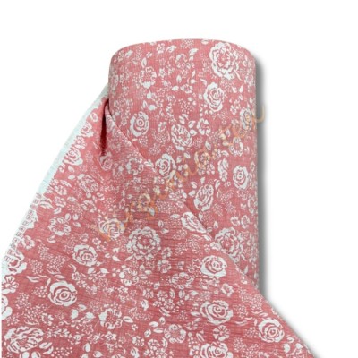Material creponat satinat 240 cm engross pentru lenjerii de pat 30 ml rola floriroz